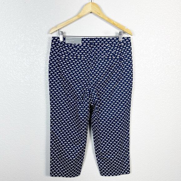 Talbots NWT Women’s Perfect Skimmers Slim Fit Crop Capri Pant in Navy Floral 8 - Picture 5 of 10